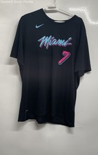 Nike Mens Black NBA Miami Heat Goran Dragic 7 Vice City Edition T-Shirt Size XXL
