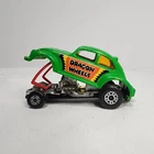 Vtg 1972 Stamped Lesney MATCHBOX Green DRAGON WHEELS #43 Superfast Orange Glass