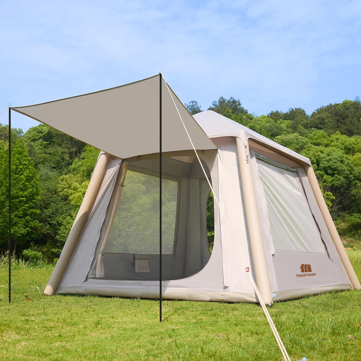 Inflatable Tent for Camping Blow Up Tents, 3-4 Person Air Glamping