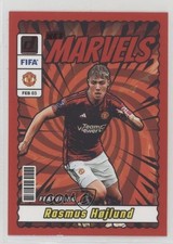 2023-24 Panini Donruss FIFA Net Marvels Red Rasmus Hojlund Højlund #16 1k9y