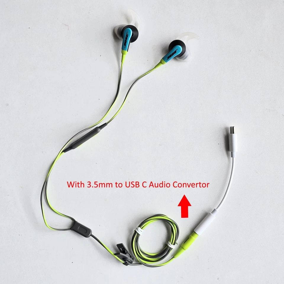 USB C 3.5mm WIRED In Ear Headphones w. Bose SoundSport Speaker for Apple Samsung - Image 2 of 4