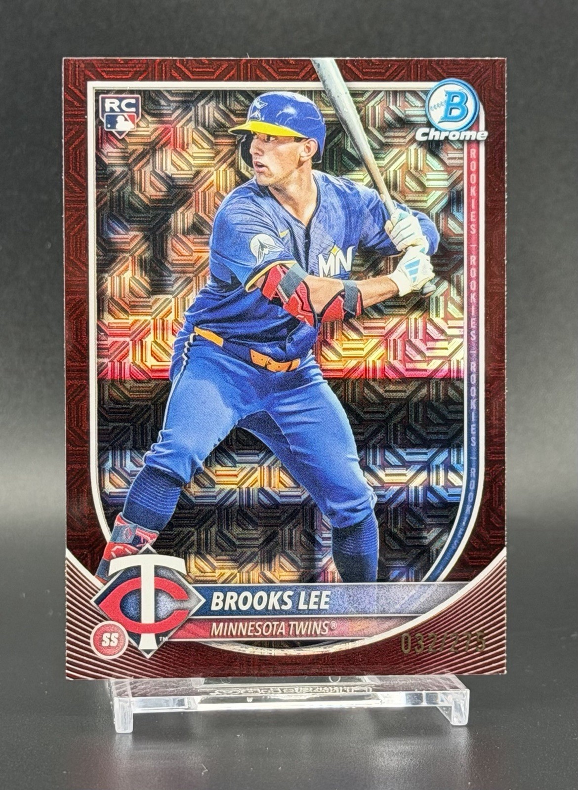 2025 Bowman Baseball #72 Brooks Lee RC Rookie Mojo Burgundy /275 Minnesota Twins
