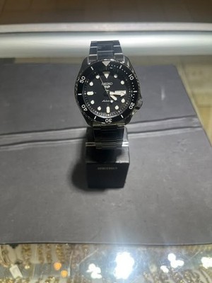 Seiko 5 Sports SRPD65 Automatic Men s Black Dial Blackout Watch 42.5mm Day-Date
