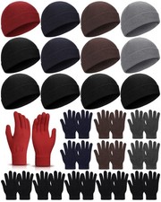 24 Pack Winter Beanies Gloves Cold Weather Unisex Hat Warm Knit Gloves Beanie...