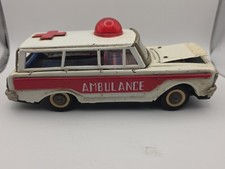 Vintage 1960s Tin Friction Toy Ambulance MF111 Made in China.