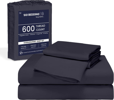 80'' W X98 L 4Pc Texas King Sheet Set 100% Egyptian Cotton - 600 Thread Count, Fi