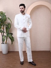 IVORY AURELIUS HAND EMBROIDERED BANDHGALA IVORY WHITE
