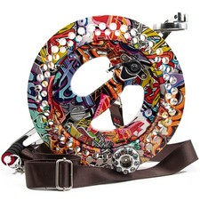 11in Kite Reel Winder with Shoulder Strap, Aluminum, Ratchet Lock Brake, Smoo...