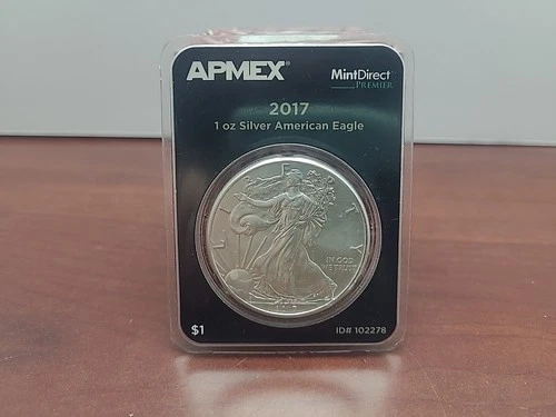 2017 American Silver Eagle $1 Coin Uncirculated - BU APMEX Mint Direct