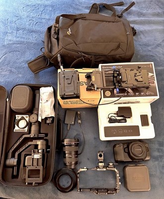 Blackmagic Pocket Cinema Camera 4K BMPCC 4K w/ rig, lens, Metabones, and extras!