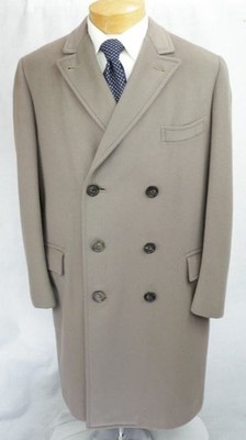 VTG 60s Roger Kent Overcoat Mens 42 Gray Beaver Finish Wool Double