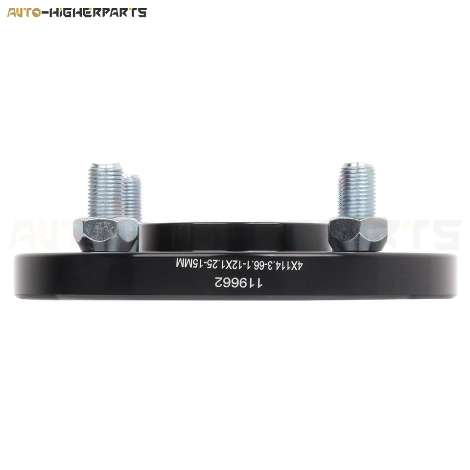 Para Nissan Sentra 240SX 2xespaciadores de rueda negros 4x4,5 4x114,3 12x1,25 15 mm de espesor Foto 4 de 4