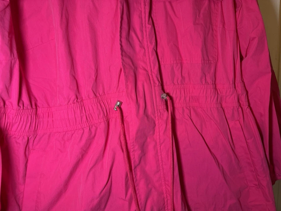 Ava & Viv Dramatic Pink 3x Plus Cinch Waist Windbreaker NWT Pockets Adjustable - Image 4 of 4