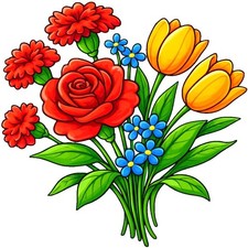 30 Custom Mixed Flowers Personalized Address Labels