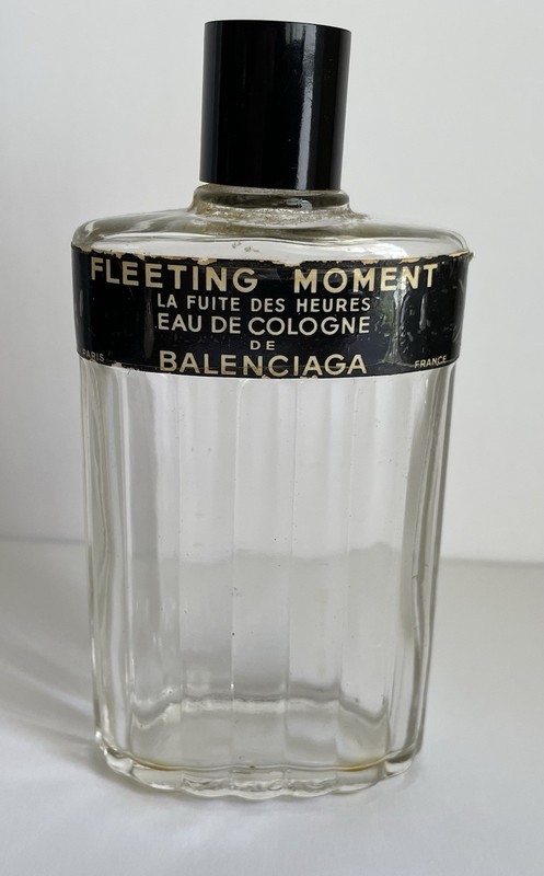 Vintage empty 4 oz. Glass Bottle of Fleeting Moment by Balenciaga
