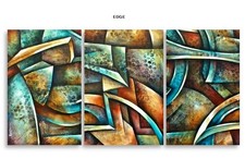 large painting vibrant colorful art original Mike Lang depth movement hard edge