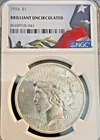 1924 US Peace Silver Dollar $1 Blast White - NGC Brilliant Uncirculated #154