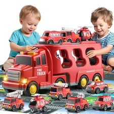 Toys for Kids Fire Engine Truck Toy Fire Safety Cars Gift Toddler Truck Toy Mini