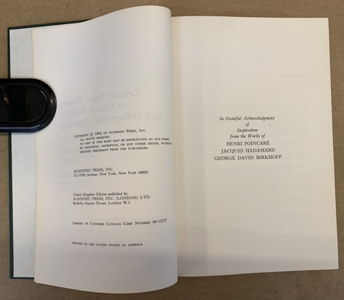 Critical Point Theory in Global Analysis ... - M Morse & S S Cairns - 1969 - Picture 5 of 16