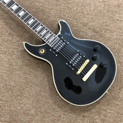 Sleek Black Electric Guitar Premium Gold Hardware 6-String Free Shipping