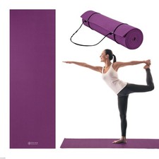 Gaiam Essentials Yoga Mat, 6mm Non-Slip with Carrying Sling (Purple)