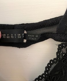 La Perla  Embroidered  Bra 32C Black