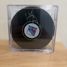 Vincent Trocheck Signed New York Rangers NHL Official Puck JSA COA With Case