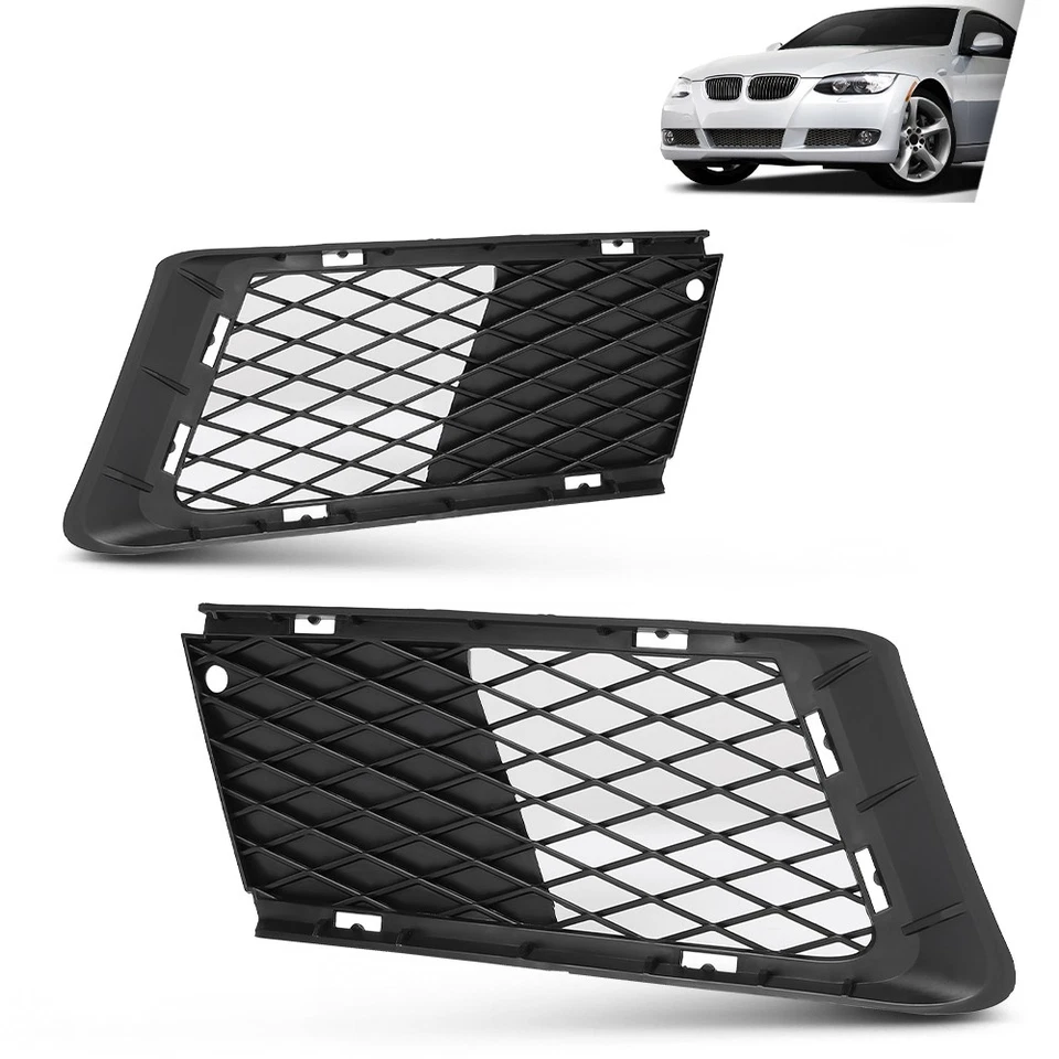 Fit For 07-10 BMW 328xi 328i xDrive Fog Light Cover Lower Grille Trim Left+Right Foto 2 de 4