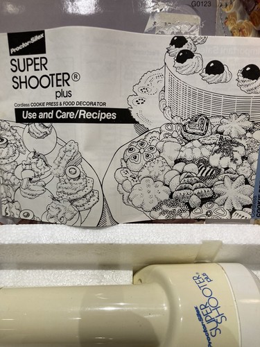 Super Shooter Plus By Proctor Silex Cookie Canape Candy Maker Press Used IN BOX - Picture 9 of 13