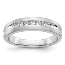14K White Gold 5-Stone 1/4 carat Diamond Men's Channel Band Ring Size 10