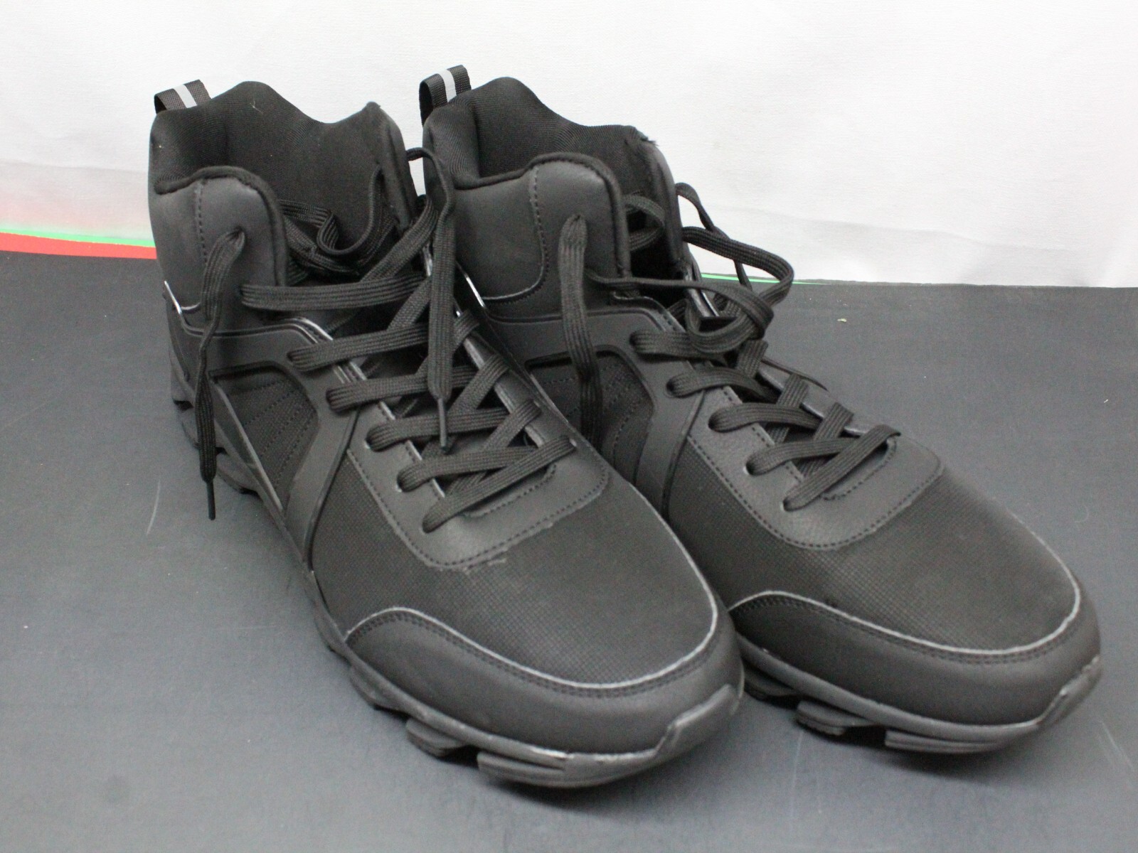 Bronax Black Men Shoes Size 14 EUR 48 Lace up NEW Bottom of sole 13.25