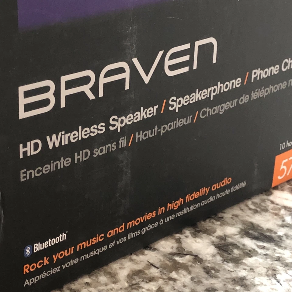 Braven PURPLE HD Altavoz Inalámbrico Bluetooth Altavoz Teléfono Cargador 570 Nuevo Foto 2 de 4