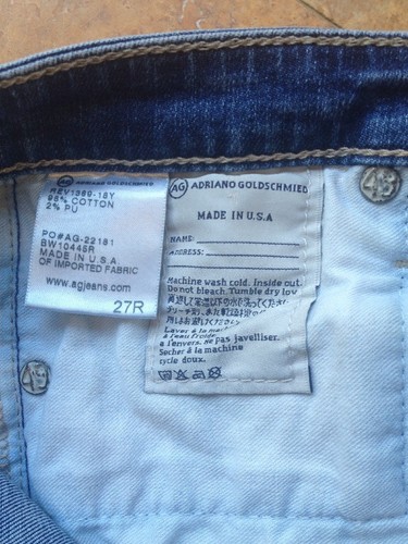 Pantalones de mezclilla ajustados Adriano Goldschmied al tobillo, lavado medio, 27 R - Imagen 6 de 6
