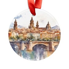 MURCIA SPAIN City View, Spanish Travel, Personalized Round Acrylic Ornament Gift