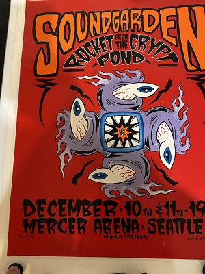 Alan Forbes - 1996 - Soundgarden Concert Poster W/ Rocket From The