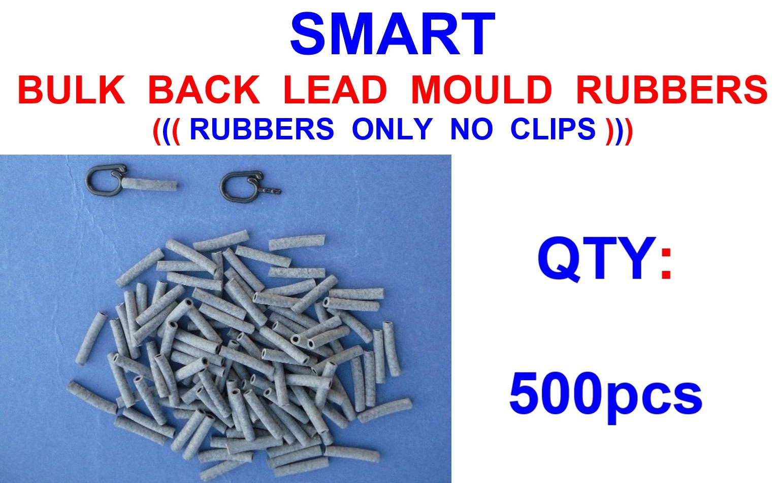 500 SMART BACKLEAD MOULD RUBBERS FOR CARP FISHING SAFETY CLIP LEAD BACK LEADS