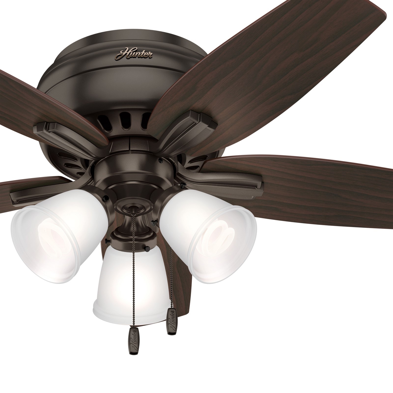 Hunter Flush Mount Ceiling Fans Hunter 42in Flush Mount Traditional Ceiling Fan With Snow