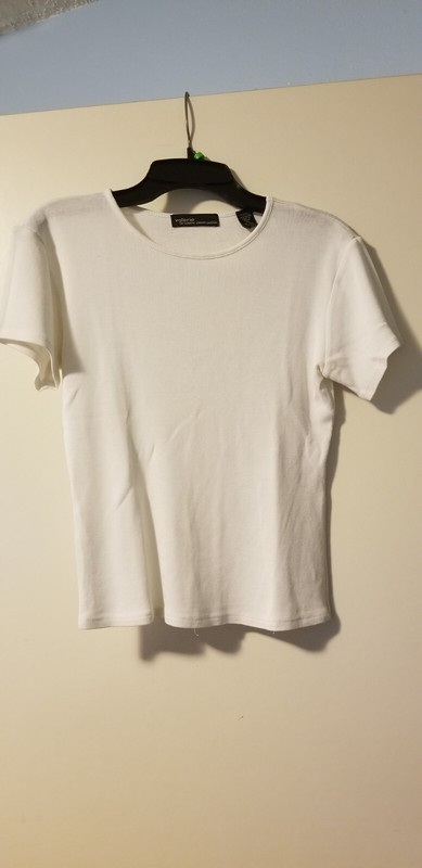 Valerie Steven petite white short sleeve top size PS new w/o tags