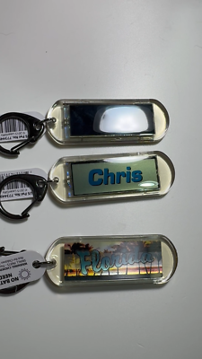 Names - A, B, C Acrylic Blinking Solar Powered Key Chain 4.25