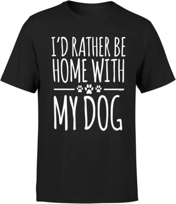 Veracco I'd Rather Be Home with My Dog Funny for New Daddy Birthday Gifts for Hi