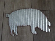 Corrugated Metal ~ PIG  Industrial Farmhouse Barnyard Primitive Animal WALL SIGN