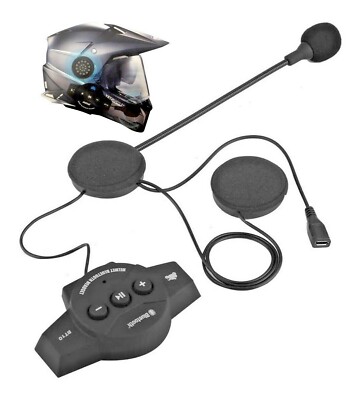 Cuffie Auricolari bluetooth per interno casco da motocicletta moto con  microfono | eBay