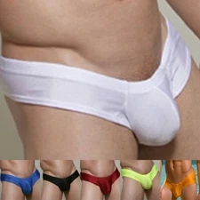 Bikini Briefs Underwear Mens Comfy Swimwear Low-Waist Swim Thong Pouch U-Convex