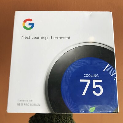 Google Nest Learning Thermostat - STAINLESS STEEL NEST PRO EDITION - SMART HOME