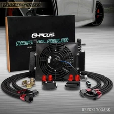 Fit For Universal 15 Row 10AN Engine Transmission Oil Cooler + 7" Electric Fan