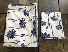IKEA TWIN Blue Floral Corded Duvet Cover and Pillow Sham
