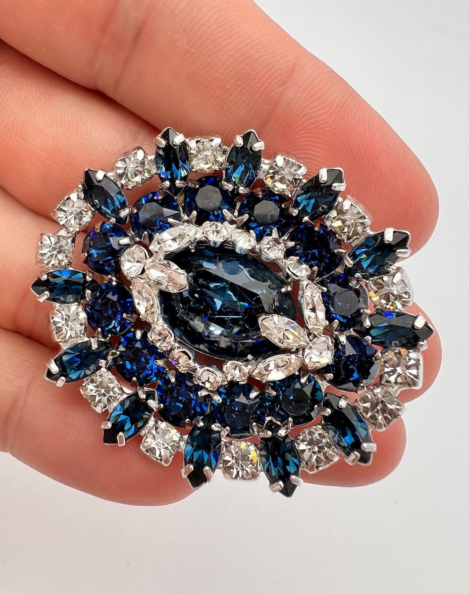 Vintage Kramer of New York Blue Sapphire & Clear Rhinestone Vintage Kramer of New York Blue Sapphire & Clear Rhinestone