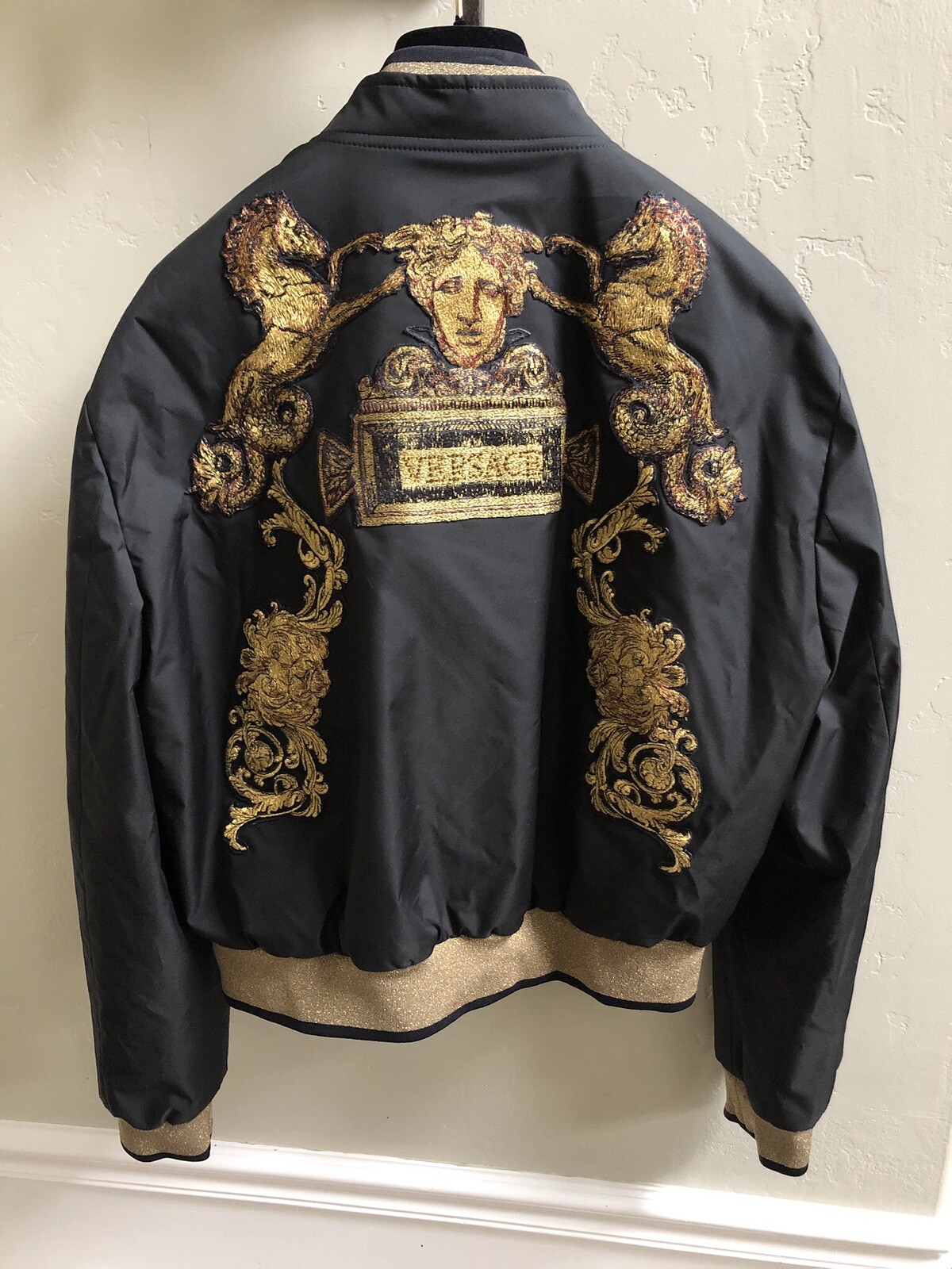 VERSACE Medusa Embroidery Bomber Jacket 