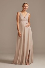 Davids Bridal maternity bridesmaid dress, Size Small, Champagne