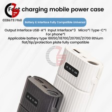 For 18650/21700 Battery Pack DIY Power Bank Case Box DC5V 2A/PD Fast Charging